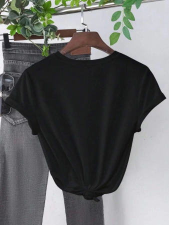 Baskılı T-shirt - Siyah - 2