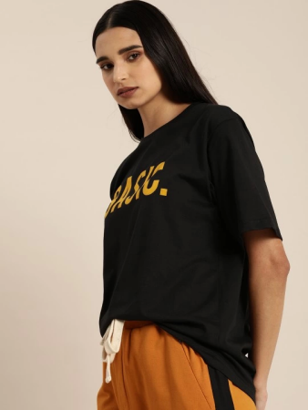 Baskılı T-shirt - Siyah - 2