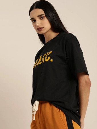 Baskılı T-shirt - Siyah - 2