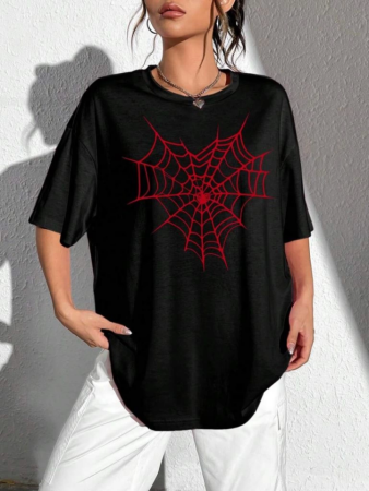 Baskılı T-shirt - Siyah - 2