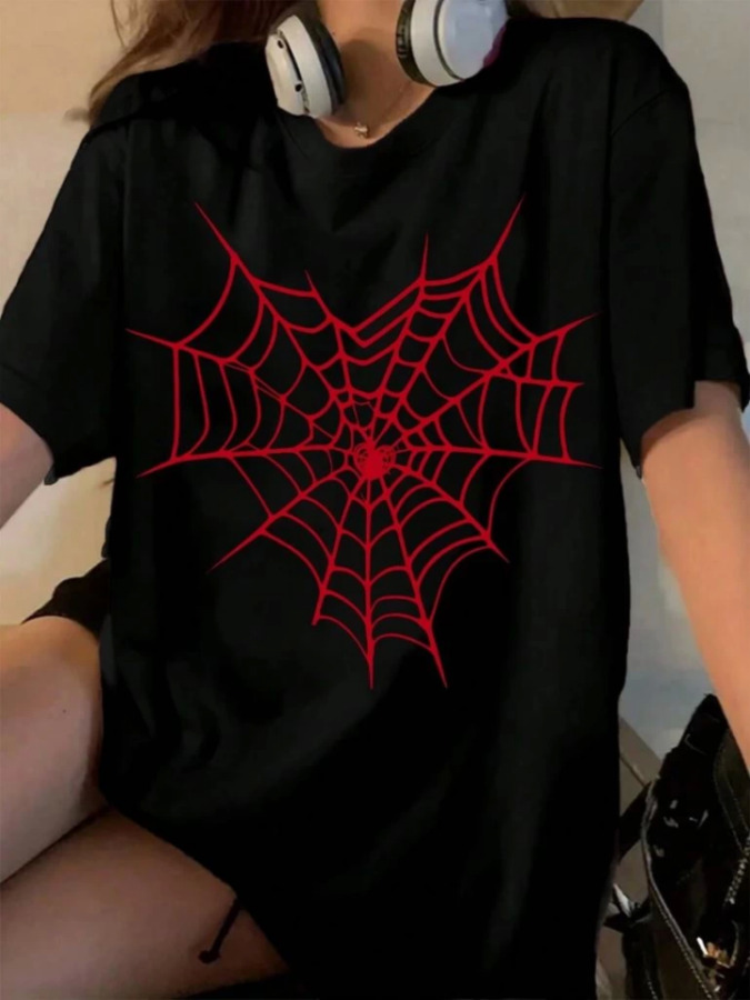 Baskılı T-shirt - Siyah - 1