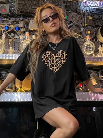 Baskılı T-shirt - Siyah - 2