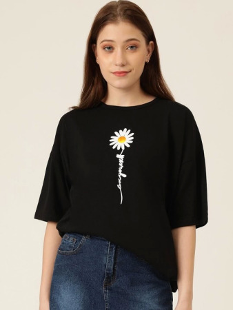 Baskılı T-shirt - Siyah - 3