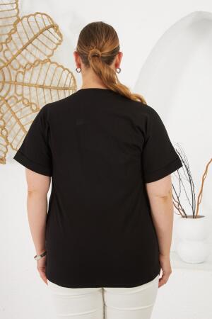 Beat Move Baskılı Büyük Beden Tişört Siyah - 5