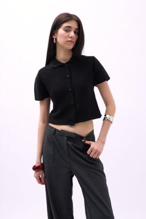 Bebe Yaka Düğmeli Bluz - 2