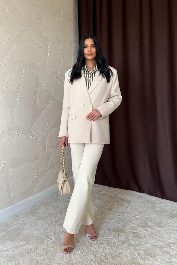Bej Blazer Ceket - 1