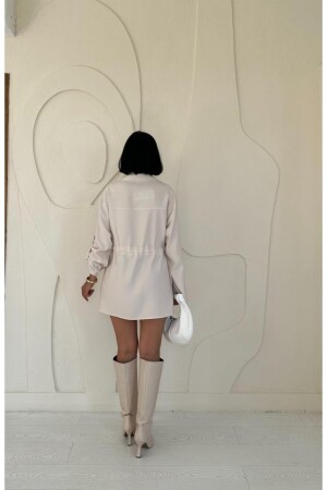 Bej Çıtçıtlı Tünelli Gömlek - 3