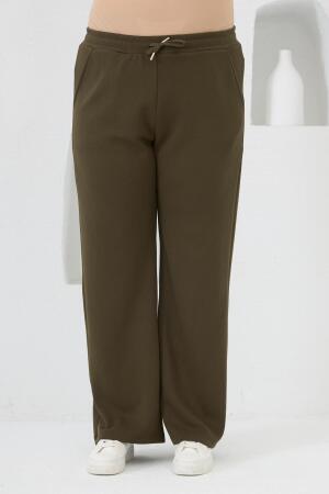 Bel Bağcıklı Büyük Beden Eşofman Haki - RMG