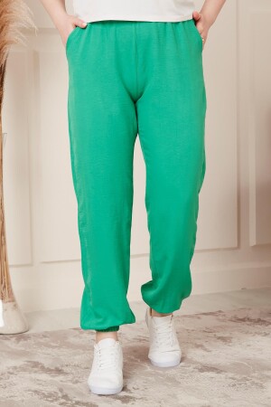 Bel ve Paça Lastikli Aerobin Büyük Beden Benetton Pantolon - 1
