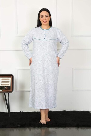 Big Long Sleeve Oil Mother Nightgown 1359 - 2