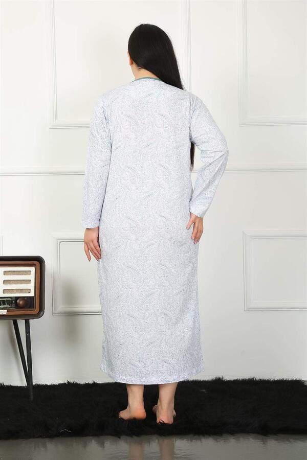 Big Long Sleeve Oil Mother Nightgown 1359 - 3