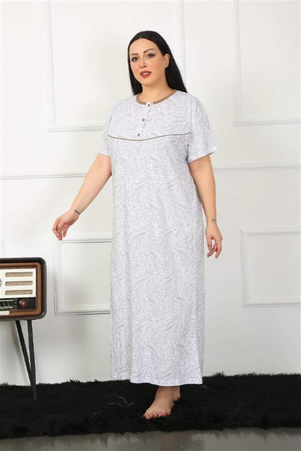 Short Sleeve Brown Mother Nightgown 1353 - 2