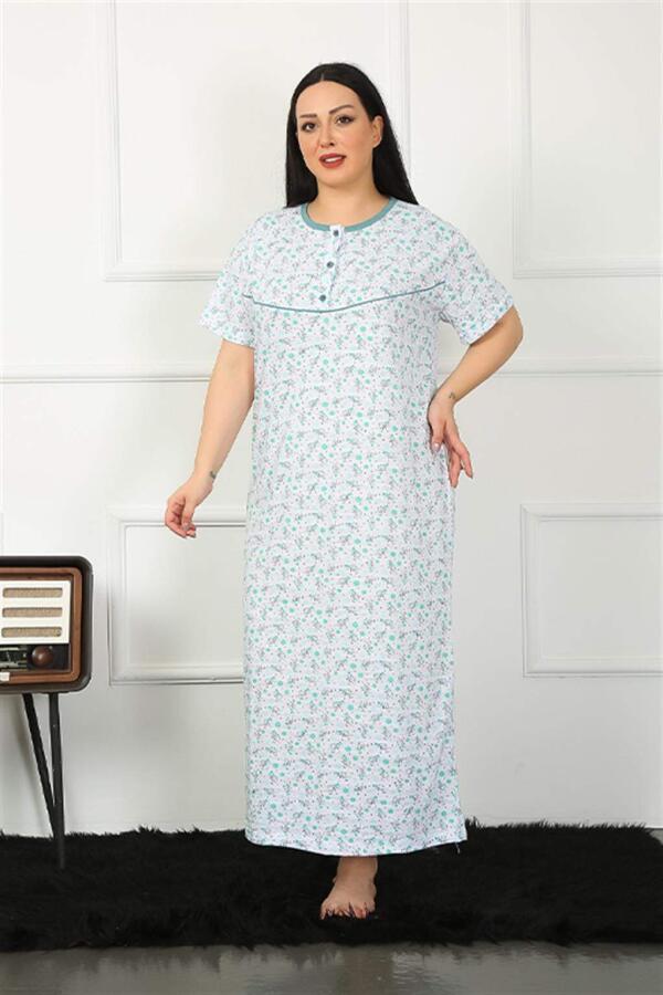 Short Sleeve Green Mother Nightgown 1352 - 2
