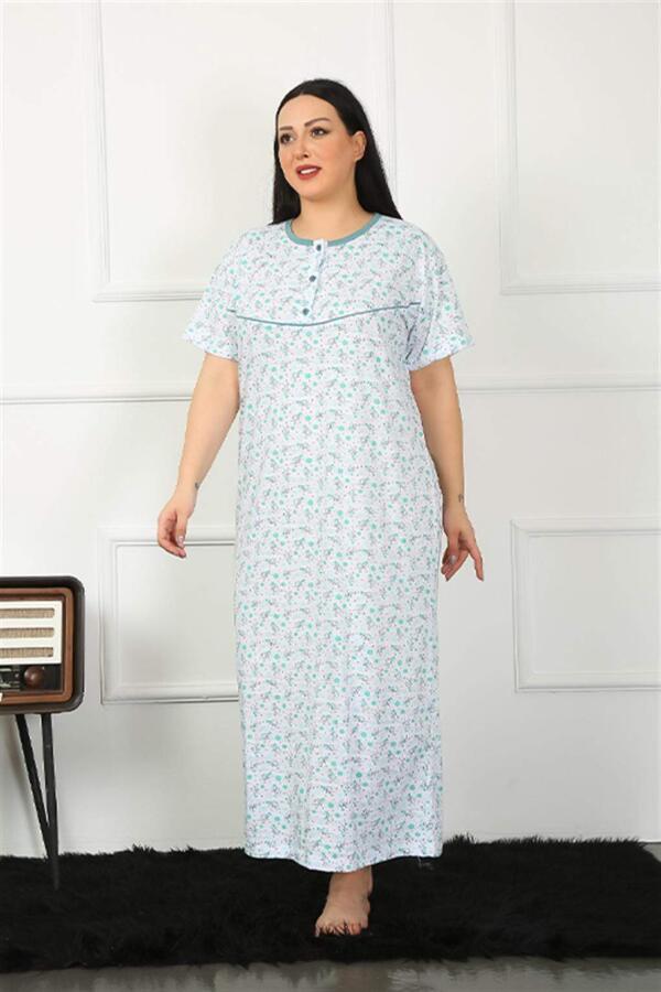 Short Sleeve Green Mother Nightgown 1352 - 3