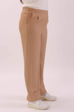 Plus Size Linen Beige Trousers - 1