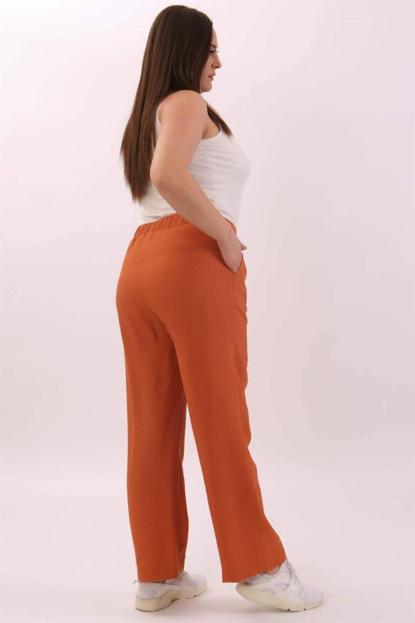 Plus Size Linen Cinnamon Trousers - 4
