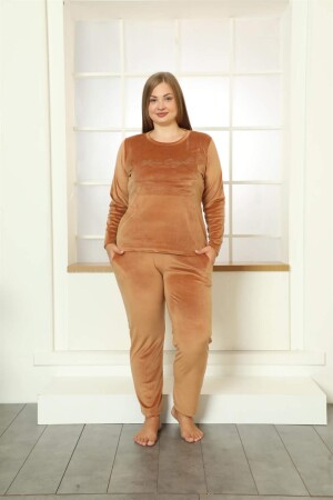 Plus Size Women's Velvet Pajama Set 9074 - 1