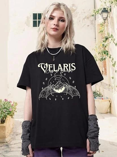 Bisiklet Yaka Baskılı T-shirt - Siyah - 3