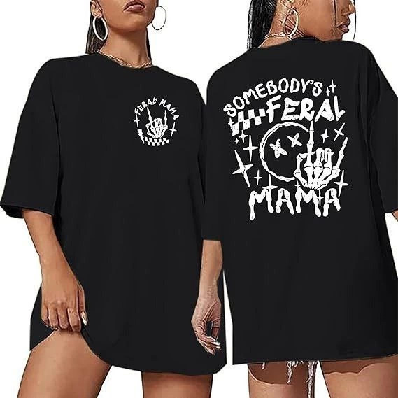 Bisiklet Yaka Baskılı T-shirt - Siyah - 3