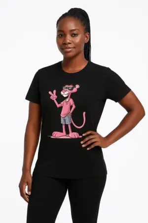 Bisiklet Yaka Kısa Kollu Baskılı T-shirt - Siyah - 1