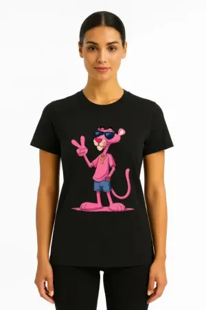 Bisiklet Yaka Kısa Kollu Baskılı T-shirt - Siyah - 2