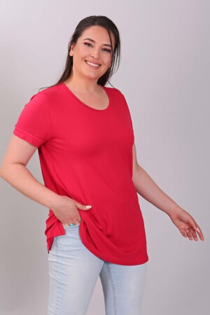 Bisiklet Yakalı Basic Kırmızı Bluz - 1
