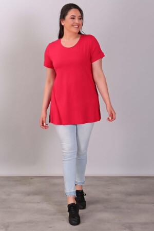 Bisiklet Yakalı Basic Kırmızı Bluz - 2