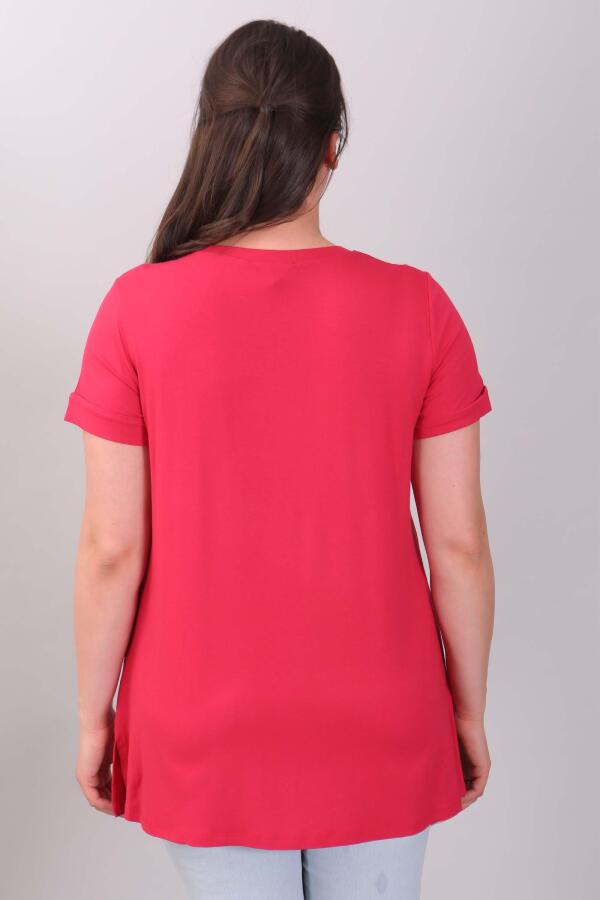 Bisiklet Yakalı Basic Kırmızı Bluz - 4