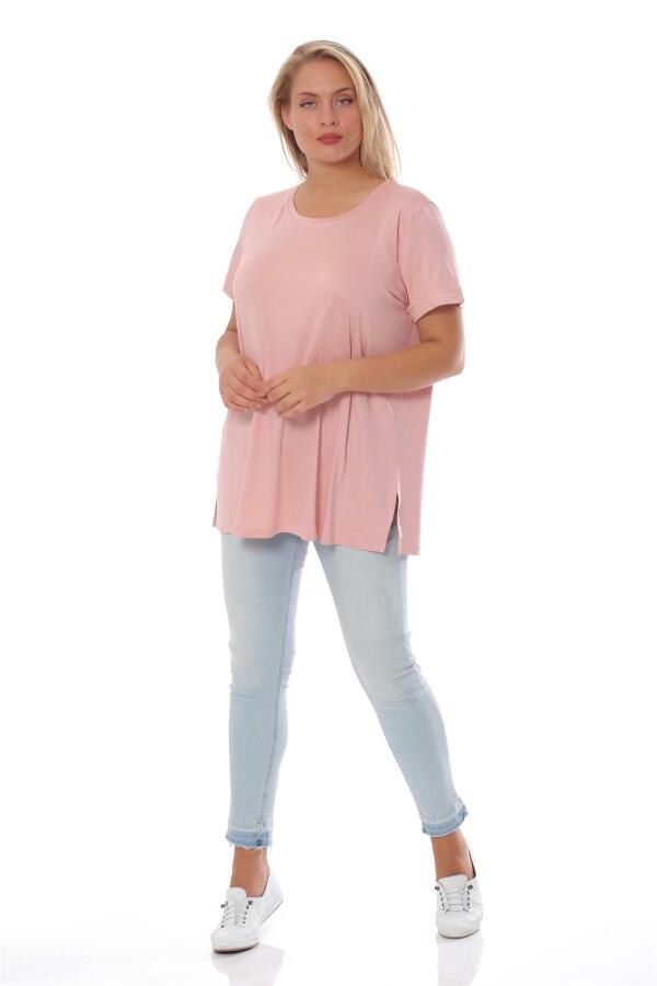 Bisiklet Yakalı Basic Pudra Bluz - 10
