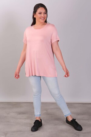 Bisiklet Yakalı Basic Pudra Bluz - 11