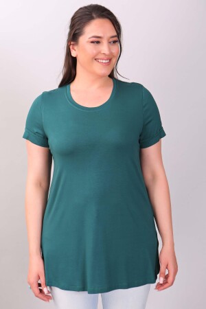 Bisiklet Yakalı Basic Yeşil Bluz - 1