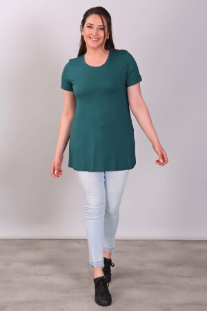 Bisiklet Yakalı Basic Yeşil Bluz - 2
