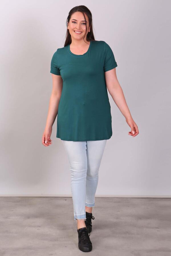 Bisiklet Yakalı Basic Yeşil Bluz - 2