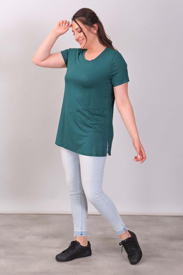 Bisiklet Yakalı Basic Yeşil Bluz - 3