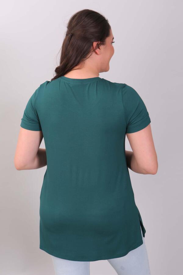 Bisiklet Yakalı Basic Yeşil Bluz - 4