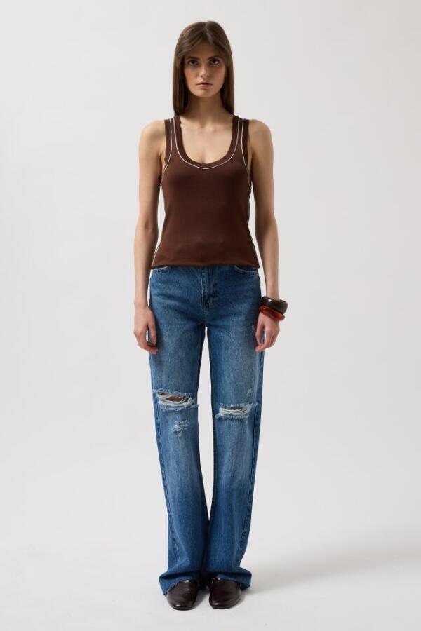 Biye Detay Halter Yaka Bluz - 2