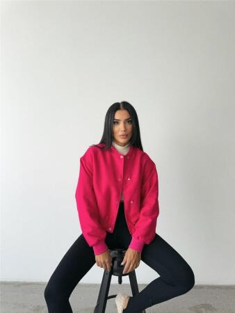 BOMBER MONT CYRUS KUMAŞ - Fuşya - ANGELINO BuyukBedeniz