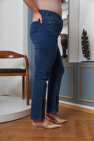 Boru Paça Büyük Beden Mavi Kot Pantolon - RMG (1)