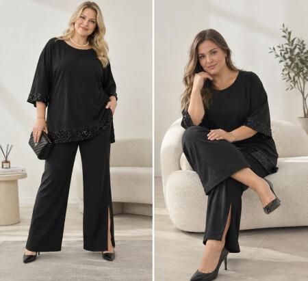 Büyük Beden Abiye Bluz Tunik DD502100 - Angelino Butik (1)