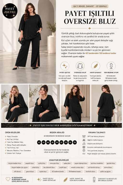 Büyük Beden Abiye Bluz Tunik DD502100 - 4