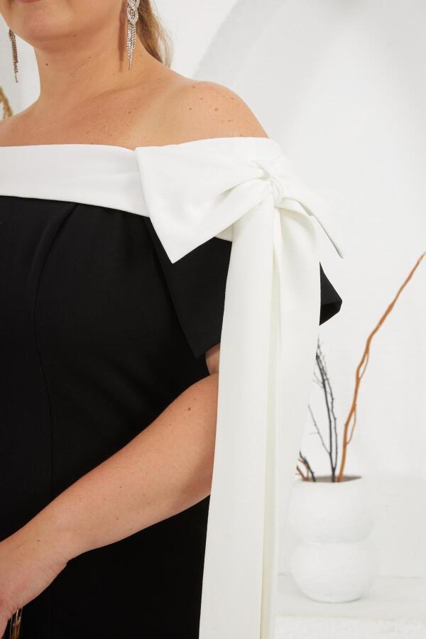 Büyük Beden Abiye Elbise Siyah - 7