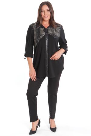 Büyük Beden Asimetrik Kesim Örme Haki Gömlek - Angelino Moda (1)