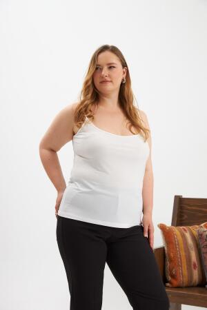 Büyük Beden Askılı Atlet Beyaz - RMG (1)