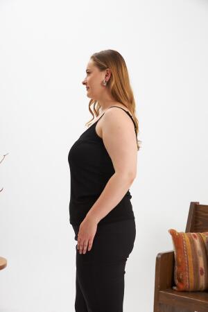 Büyük Beden Askılı Atlet Siyah - RMG (1)