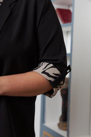 Büyük Beden Atlet Ceket İkili Takım Siyah - 4