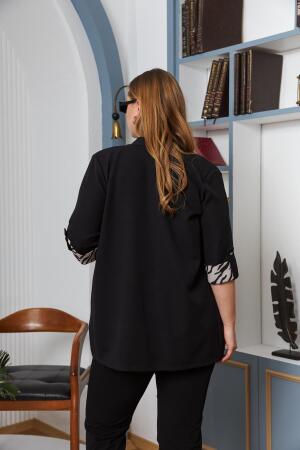 Büyük Beden Atlet Ceket İkili Takım Siyah - 6