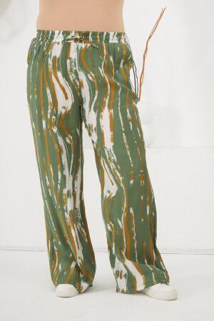 Büyük Beden Beli Lastikli Pantolon Haki - RMG (1)