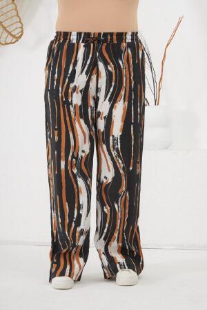 Büyük Beden Beli Lastikli Pantolon Siyah - RMG (1)