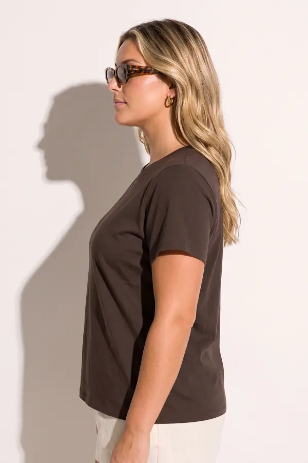 Büyük Beden Bisiklet Yaka Kısa Kollu Pamuklu T-Shirt - 2