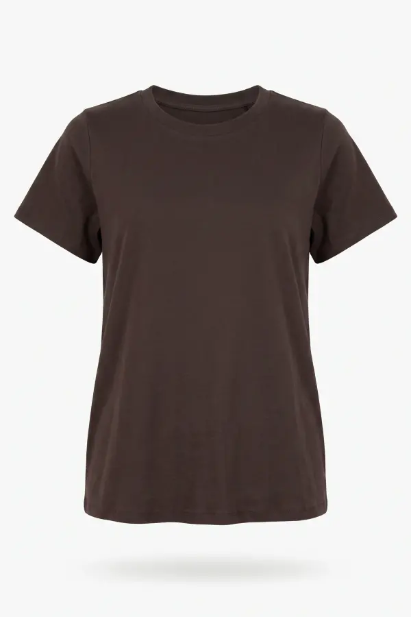 Büyük Beden Bisiklet Yaka Kısa Kollu Pamuklu T-Shirt - 7